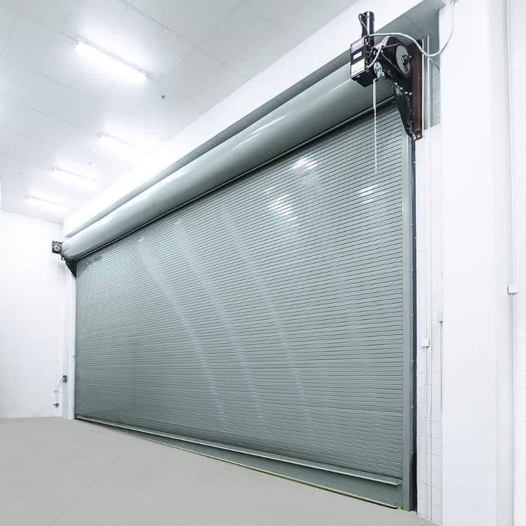 Commercial automated overhead roller shutter door